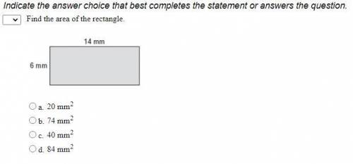 Indicate the answer choice that best completes the statement or answers the question.

Find the ar