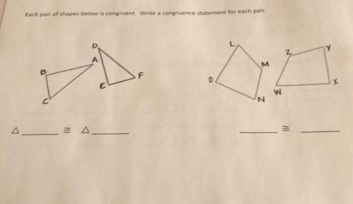 Each pair of shapes below is congruent. Write a congruence statement for each pair. Please I need h