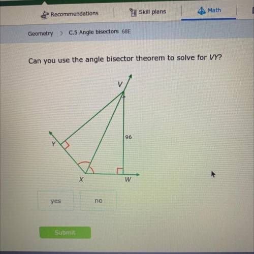 Can I use the angle bisector theorem? Yes or no?