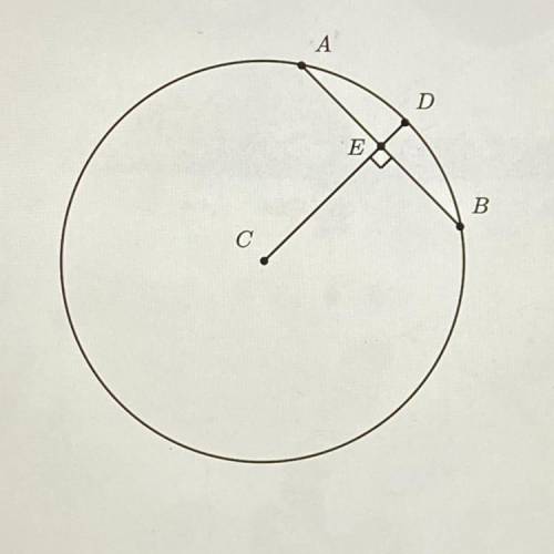 In the figure at left, point C is the center of the circle. Line segment CD

is perpendicular to l