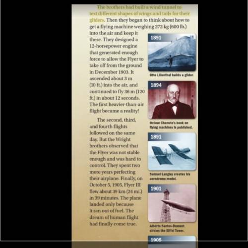 2. How did the Wright brothers prepare for their project ? 3. Whose ideas on flight influenced the