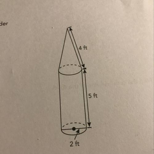 Find the volume of the cone that sits on top of the cylinder