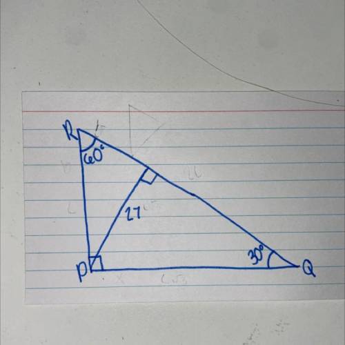 WILL GIVE BRAINLIEST. Determine the perimeter of Triangle PRQ, given the altitude is 27. Answers in