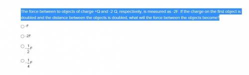 The force between to objects of charge +Q and -2 Q, respectively, is measured as -2F. If the charge