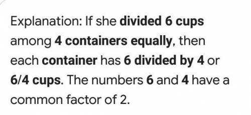 What is 6 cups divided equally into four containers