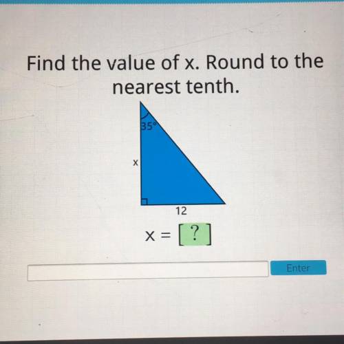 Find the value of x round to the nearest tenth