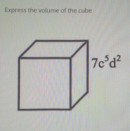Express the volume of the cube​