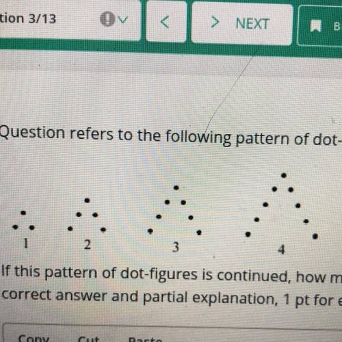 If this pattern of dot-figures is continued, how many dots will be in the 100th figure? Justify you