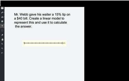 Mr. Webb gave his waiter a 15% tip on a $40 bill. Create a linear model to represent this and use i