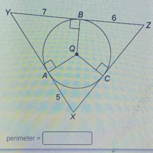 What is the perimeter of △XYZ?
perimeter=