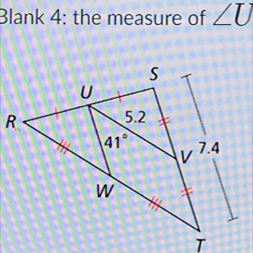 1. What is the length of UW?

2. What is the length of RT?
3. What is the length of VT
4. What is