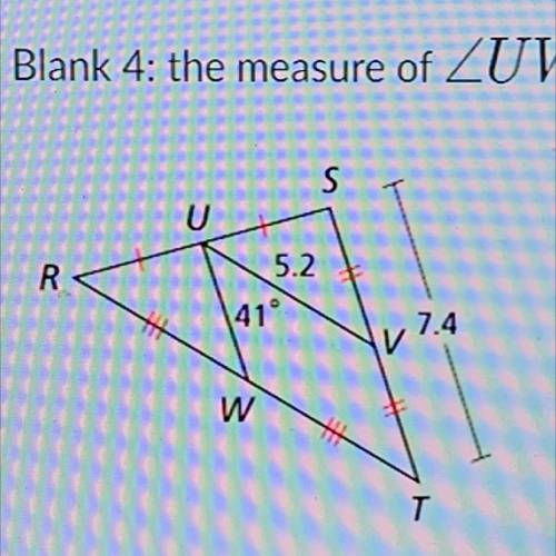 1. What is the length of UW?

2. What is the length of RT?
3. What is the length of VT?
4. What is