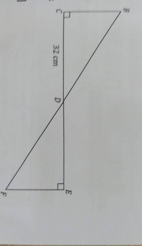 Given BC=DE,tan angle CDB=3/4 and the ratio of EF to BD is 1:4.Find the length of BF,in cm​