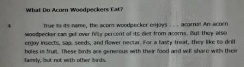 Select two sentences that support the answer in Part A.

A.Other types of birds would see this as
