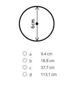 Calculate the circumference of the given circle.