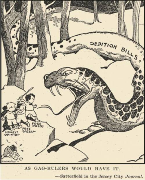 With which statements would the artist who created this cartoon found in the Red Scare exhibit ag