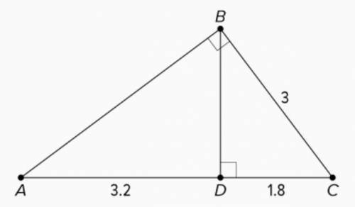 Find the lengths of segments AB and BD. 
AB = _ units
BD = _ units