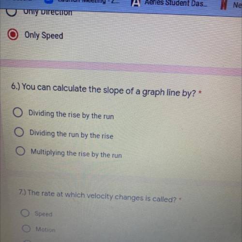 You can calculate the slope of a graph line by?