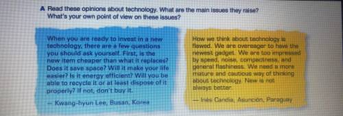 Read these opinions about technology. what are the main issues they raise? What's your own point of