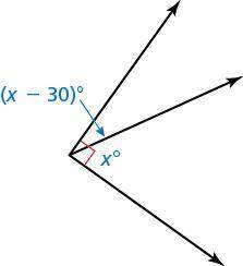 Tell whether the angles are complementary or supplementary. Then find the value of x
