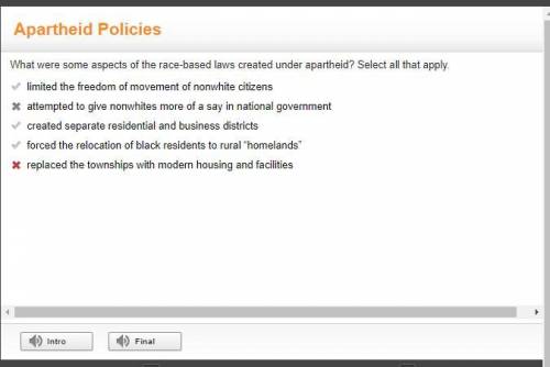 What were some aspects of the race-based laws created under apartheid? Select all that apply.

-lim