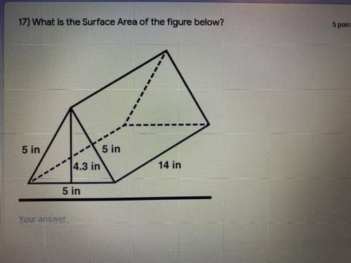 What is the Surface Area of the figure below?