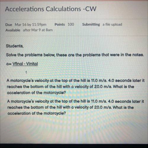 Accelerations Calculations