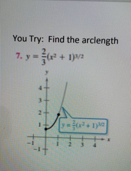 Find the arclength y=2/3(x^2+1)^3/2​