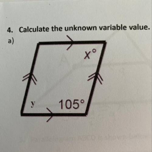 Please help this is due TODAY

Calculate the unknown variable value .
Do not answer with a one ans