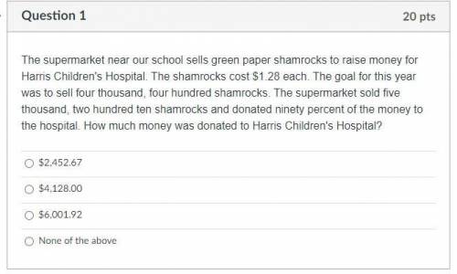 The supermarket near our school sells green paper shamrocks to raise money for Harris Children's Ho
