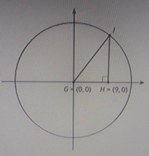 If the coordinates of point / are (9, 12), what is the value of cos(G), sin(G), and tan(G) for tria