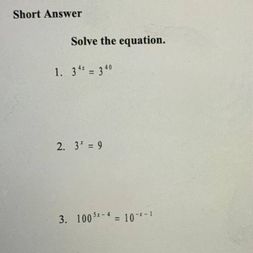 Please help! 
solve the equation