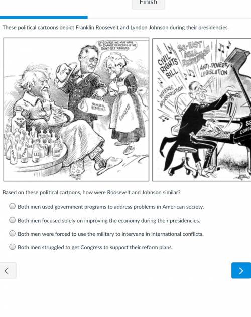Based on these political cartoons, how were Roosevelt and Johnson similar