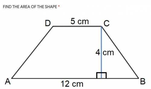 FIND THE AREA OF THE SHAPE *
30 POINTS!!