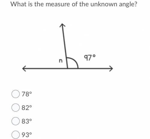 What is the measure of the unknown angle?