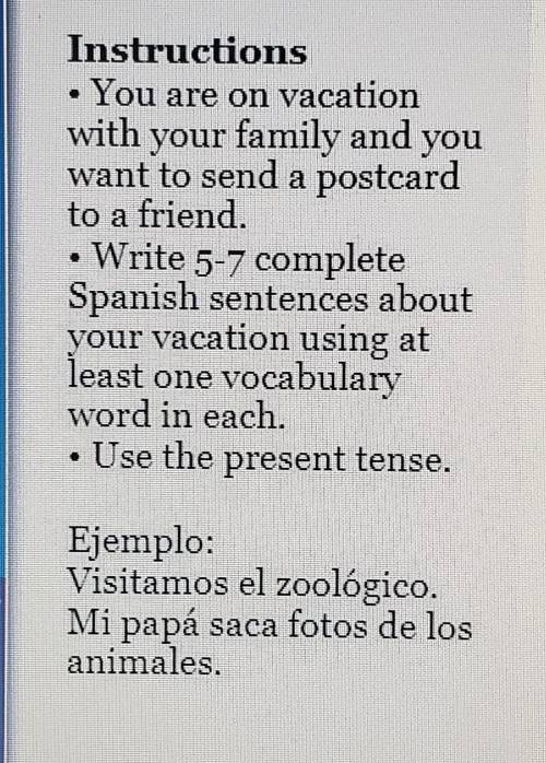Need help with spanish. Look at picture for instructions.​