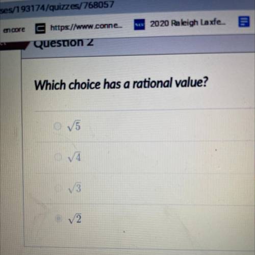 Which choice has a rational value?