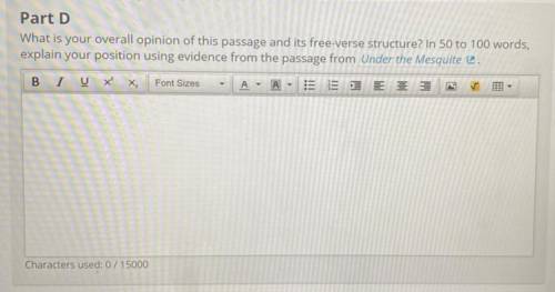 Part D

What is your overall opinion of this passage and its free-verse structure? In 50 to 100 wo