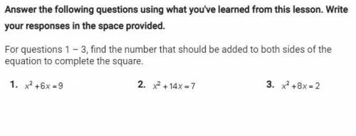 Find the number that should be added to both sides of the equation to complete the square