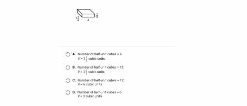 Calculate the volume of the prism by first finding the total number of half-unit cubes that will fi