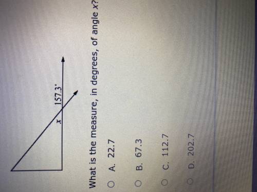 What is the measure,in degrees of Angle X?Help me please I put the picture!