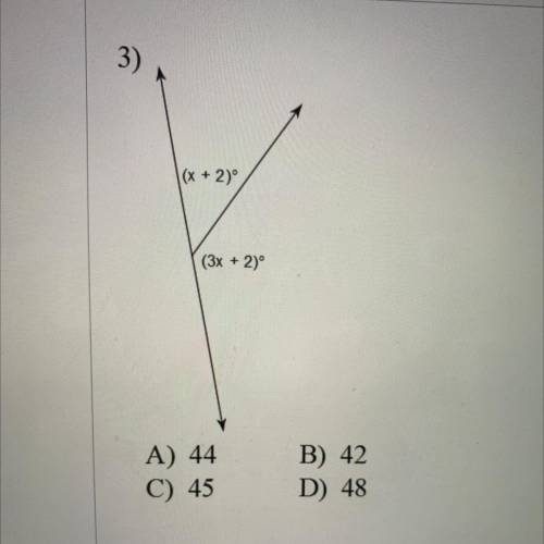What is the answer? 
A)44
B)42
C)45
D)48