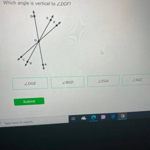Which angle is vertical to
