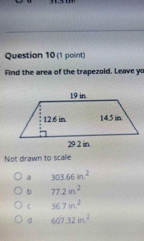 Find the area of the trapezoid. ​