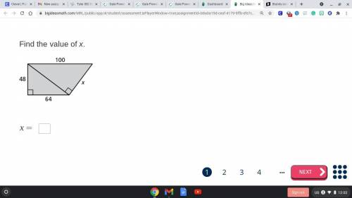 Help find the value of x