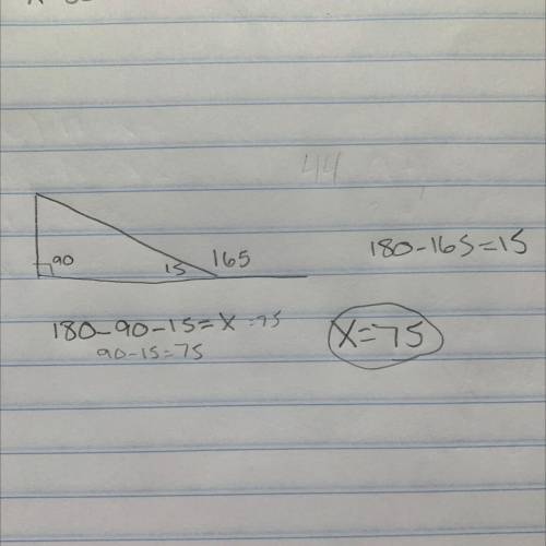 Find the value of x in each triangle. show your work on a separate piece of paper