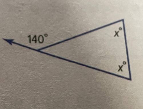 Find the value of x in each triangle. show your work on a separate piece of paper