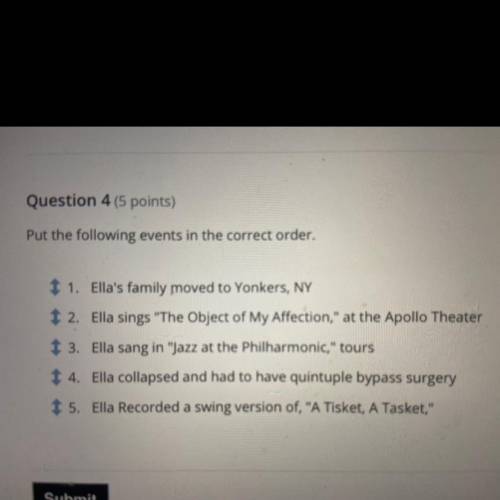 Put the following events in the correct order,

1 1, Ella's family moved to Yonkers, NY
1 2. Ella