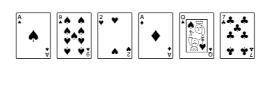 The following cards are used in a game. If each of the cards is turned over and shuffled, then how