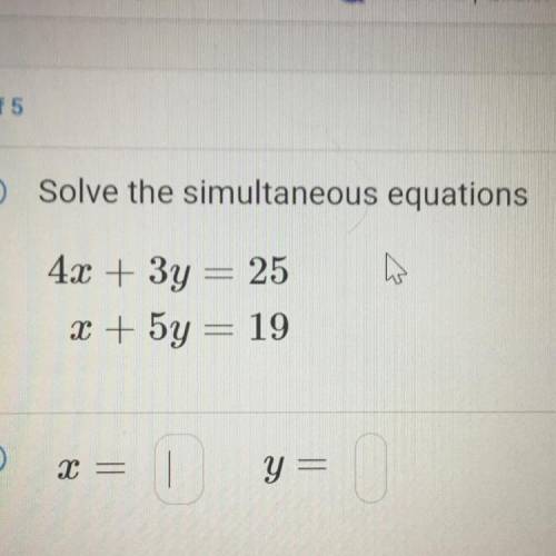 Solve the simultaneous equation plz x